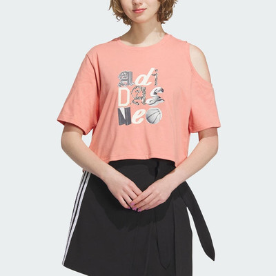adidas (WMNS) adidas Neo Graphic T-Shirts 'Pink' IK7671 outlook