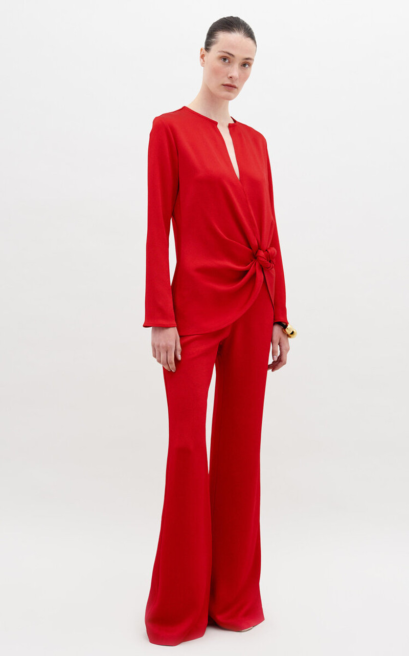 SILVIA TCHERASSI Palermo Wide-Leg Pants red outlook