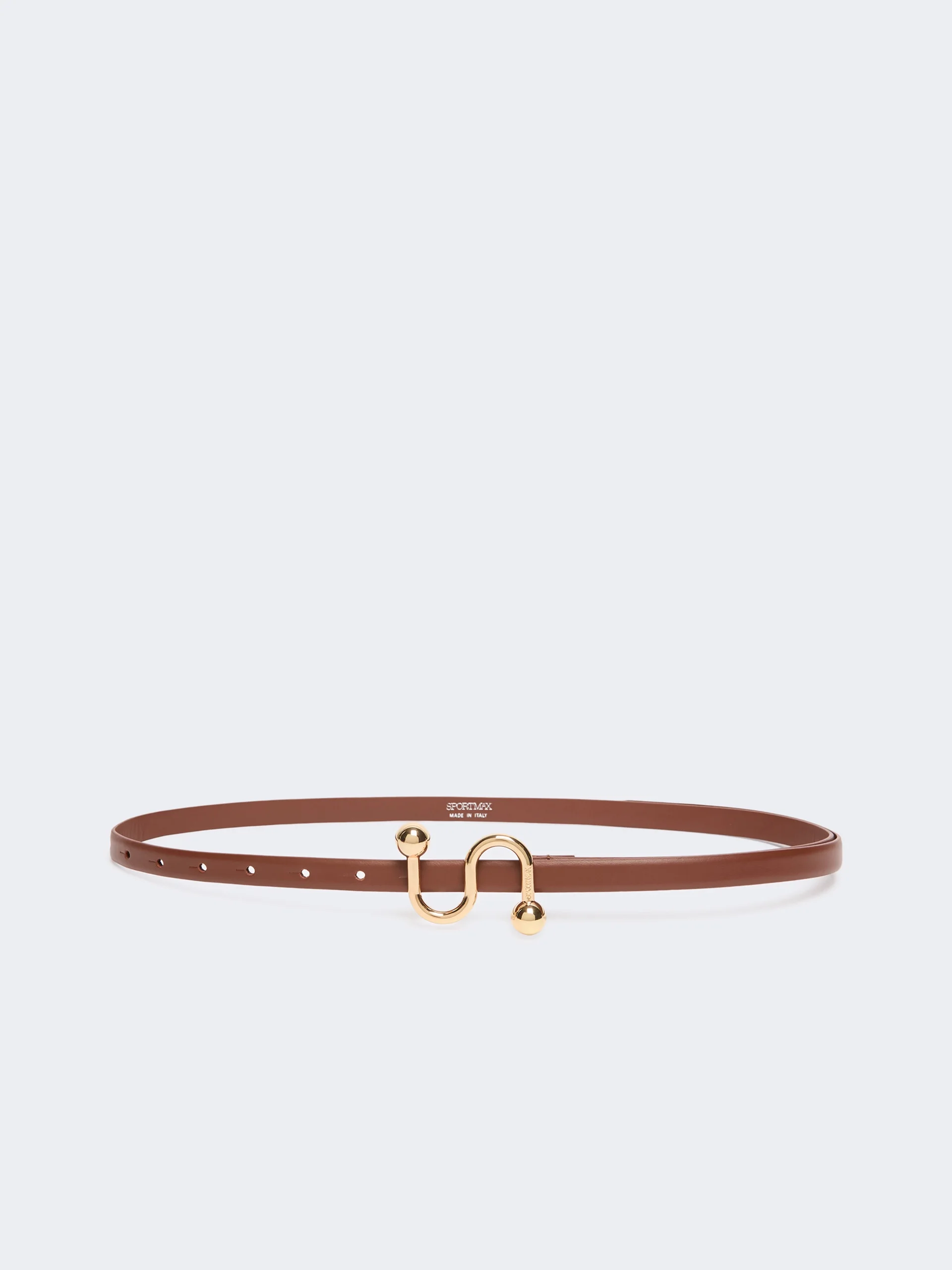 POOL Leather low-waist belt - BROWN - 1