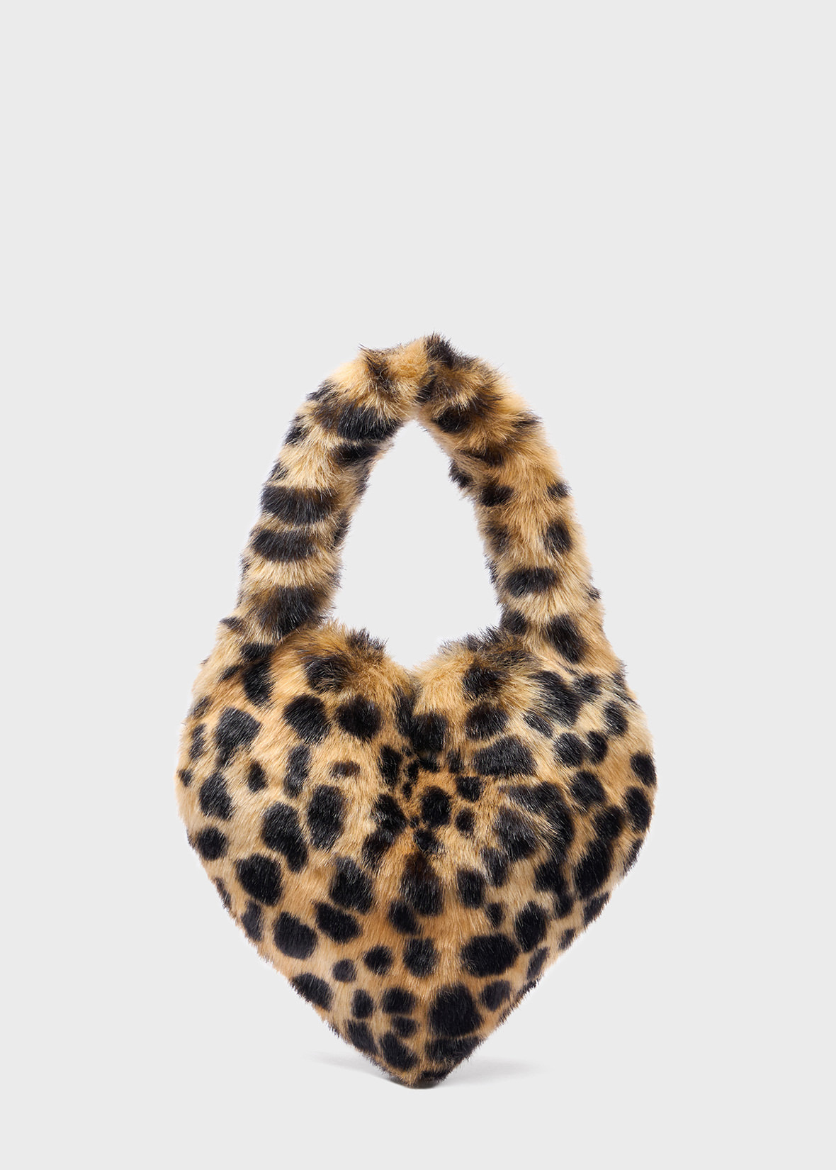 HEART BAG IN ANIMALIER PRINT FAUX FUR - 3