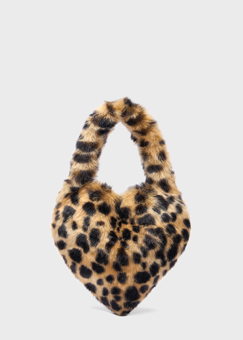 HEART BAG IN ANIMALIER PRINT FAUX FUR 3