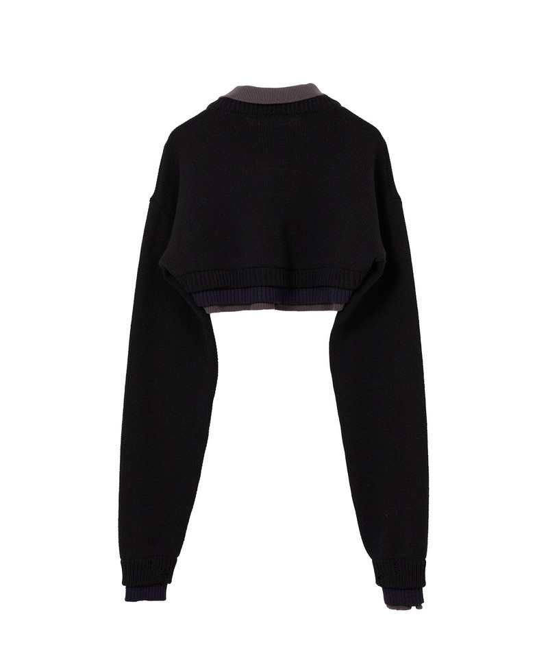 Triple Layered Cropped Knit Sweater 16