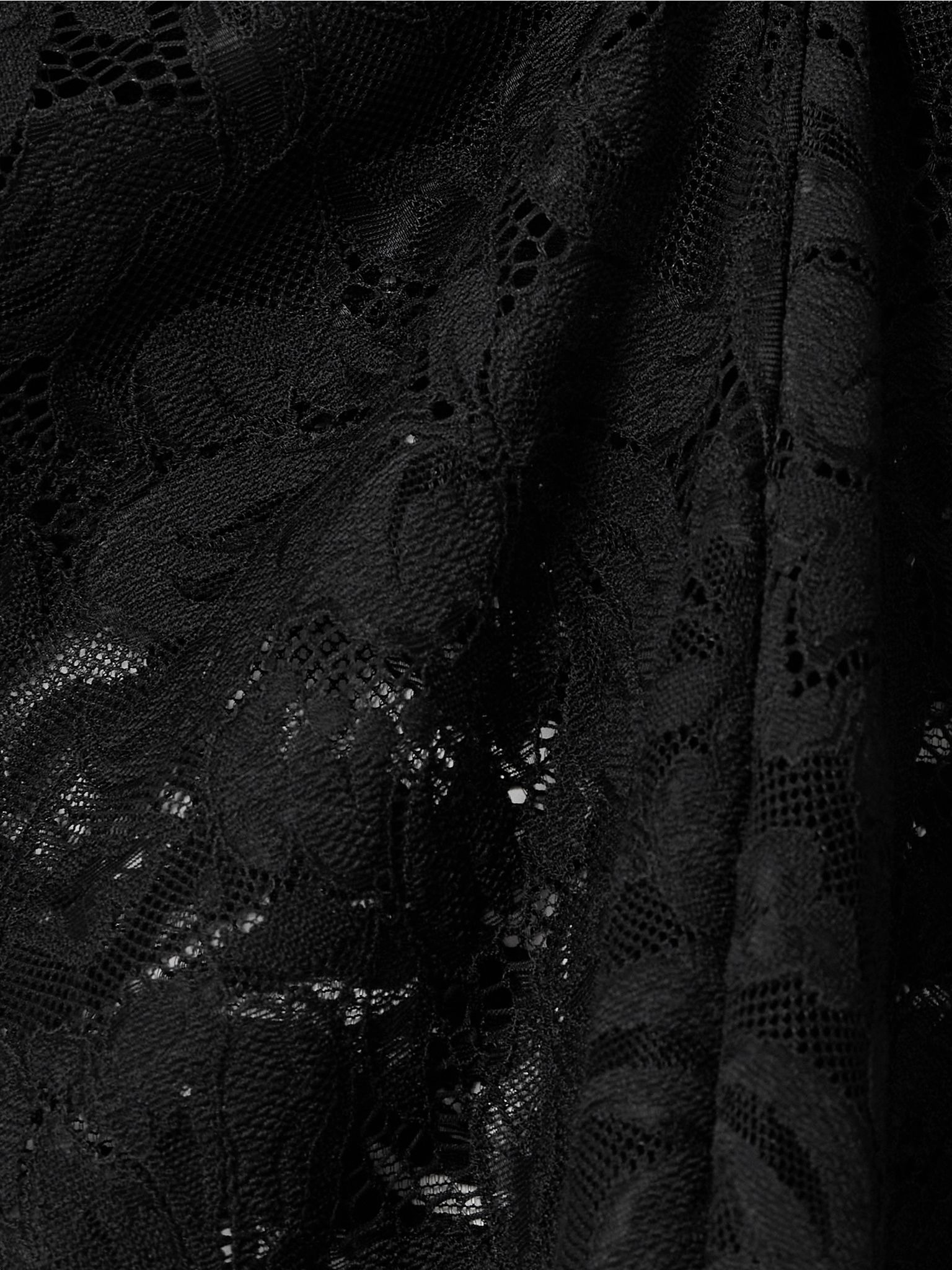 Scalloped lace midi skirt Black - 4