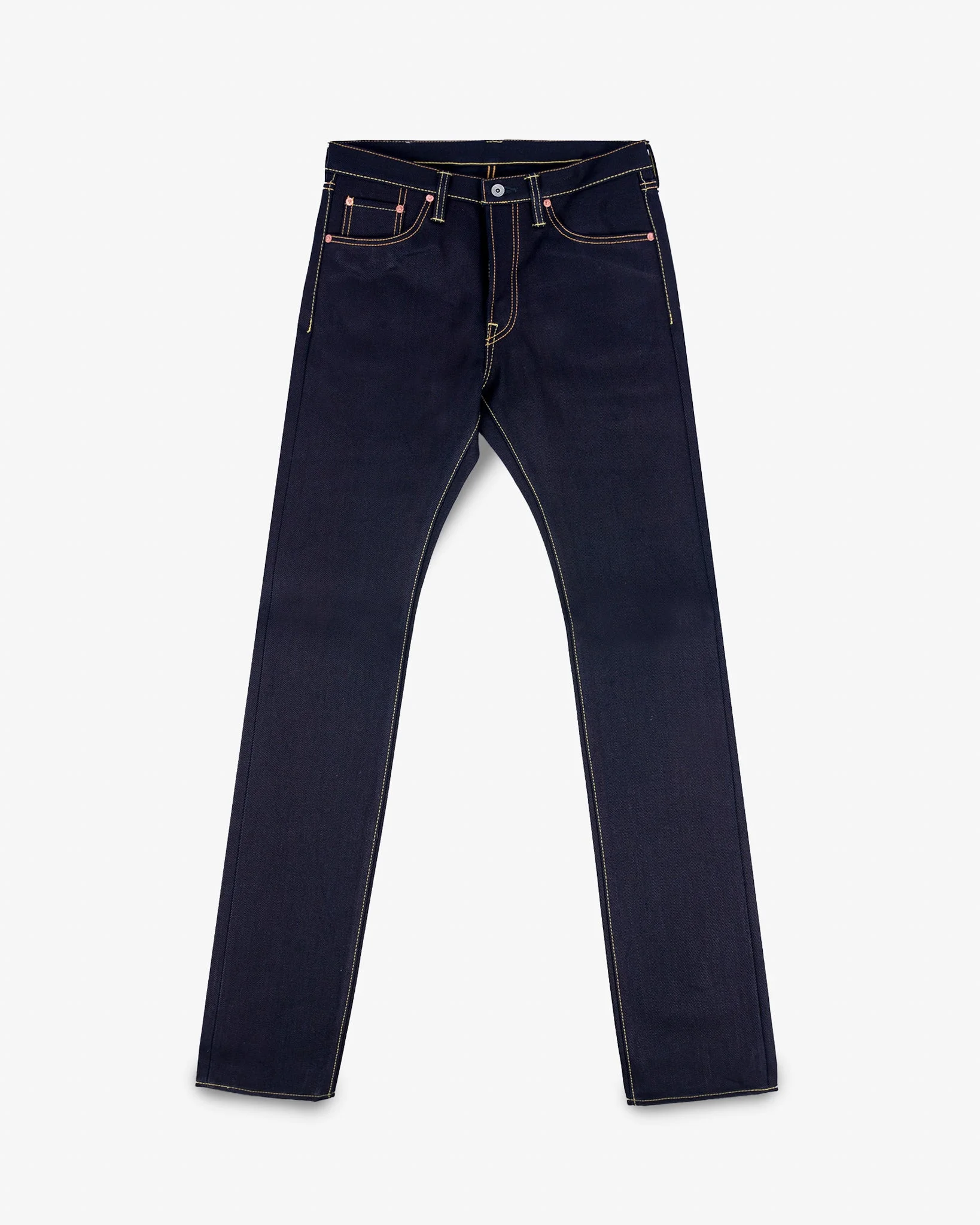 IH-555-XHSIB 25OZ SELVEDGE DENIM SLIM CUT JEANS - INDIGO/BLACK - 1