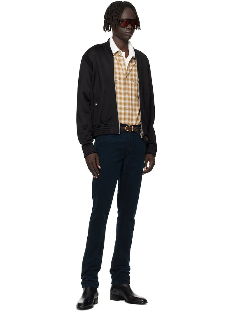 TOM FORD Brown Woven Suede Angled Buckle Belt outlook