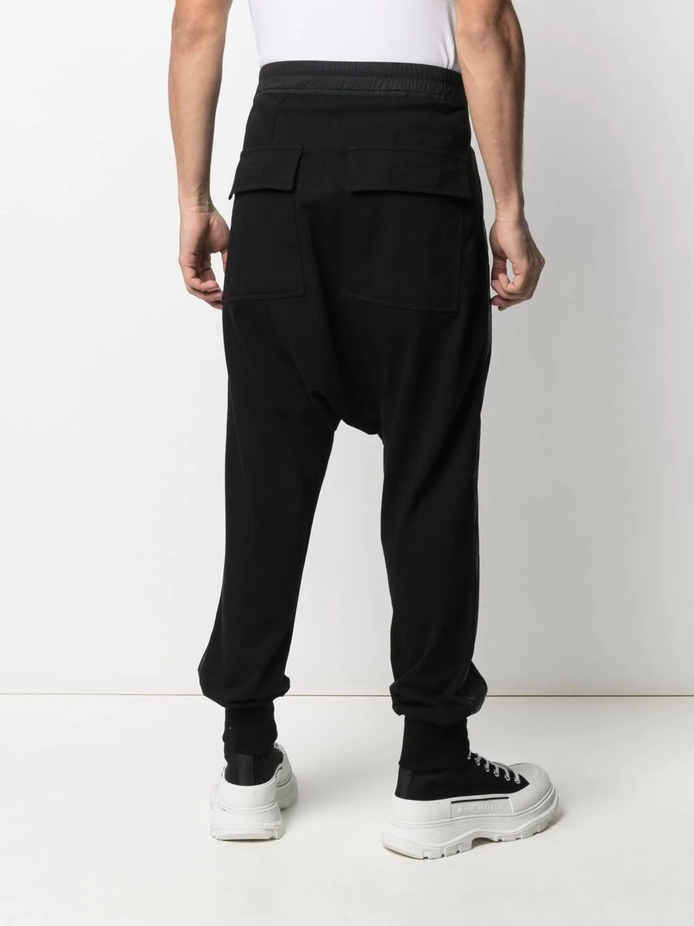 drawstring drop-crotch trousers - 4