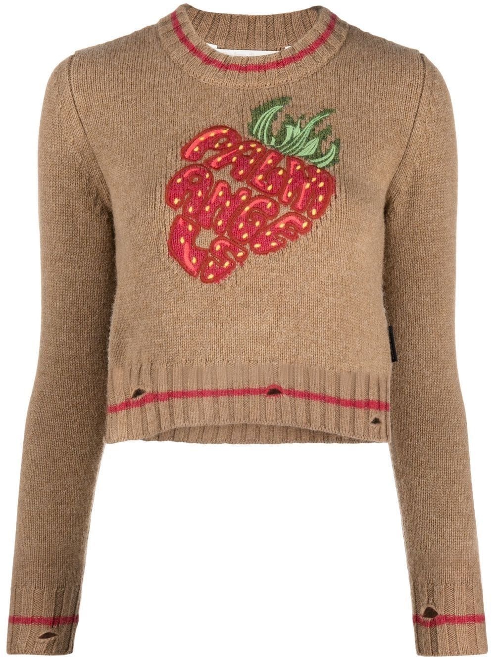 logo-patch cropped jumper - 1