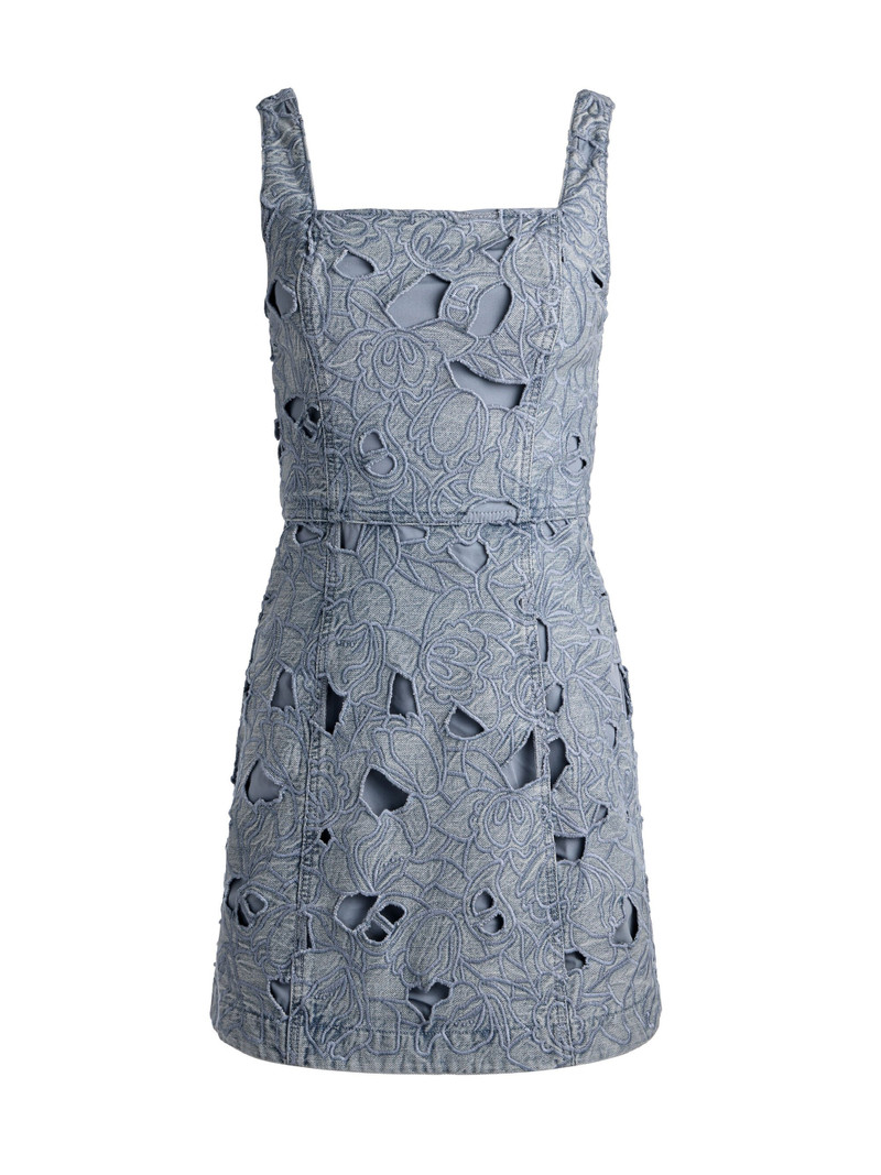 MARYANN LASER-CUT DENIM DRESS 1