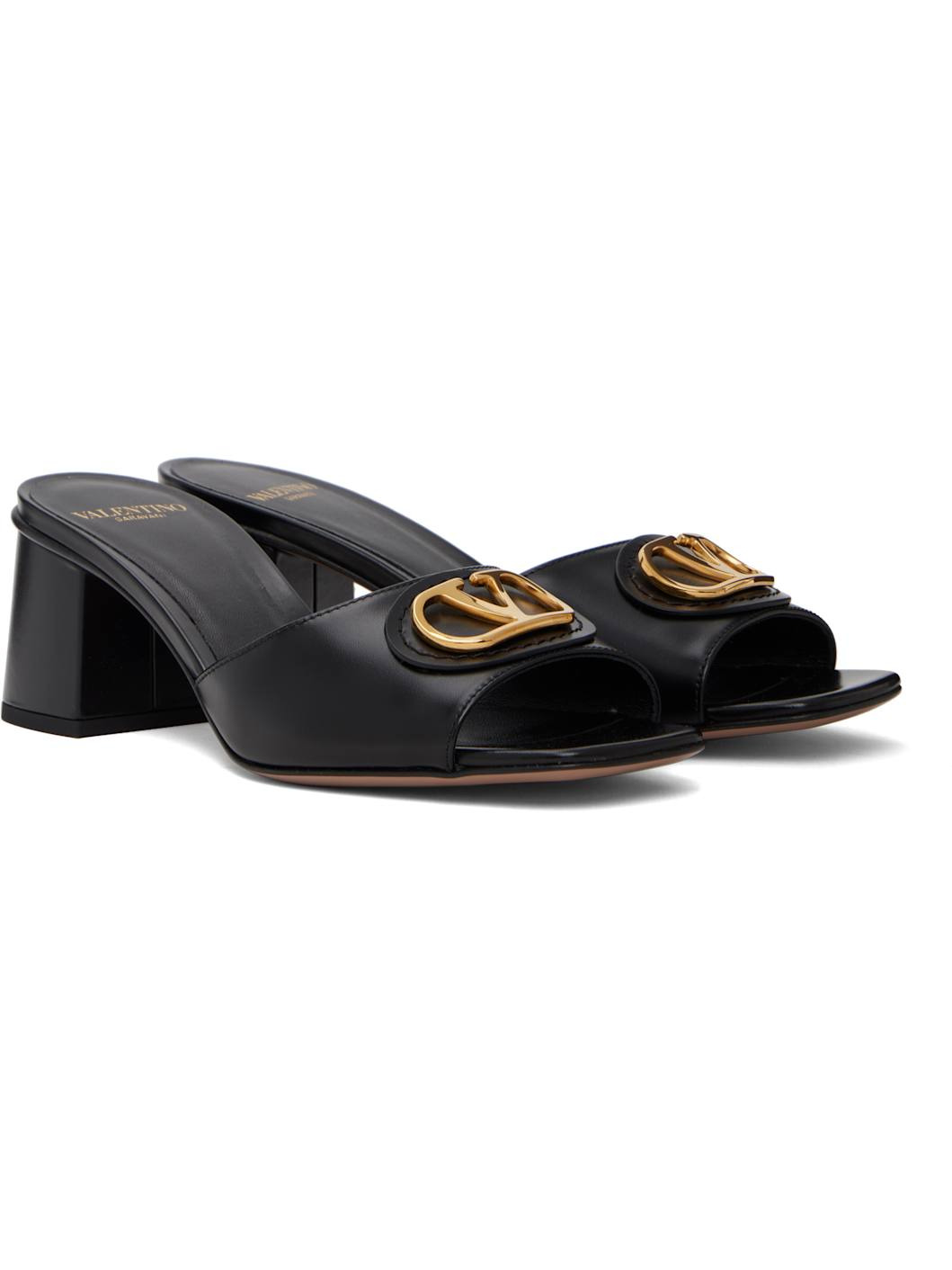 Black VLogo Signature Slide Heeled Sandals - 4