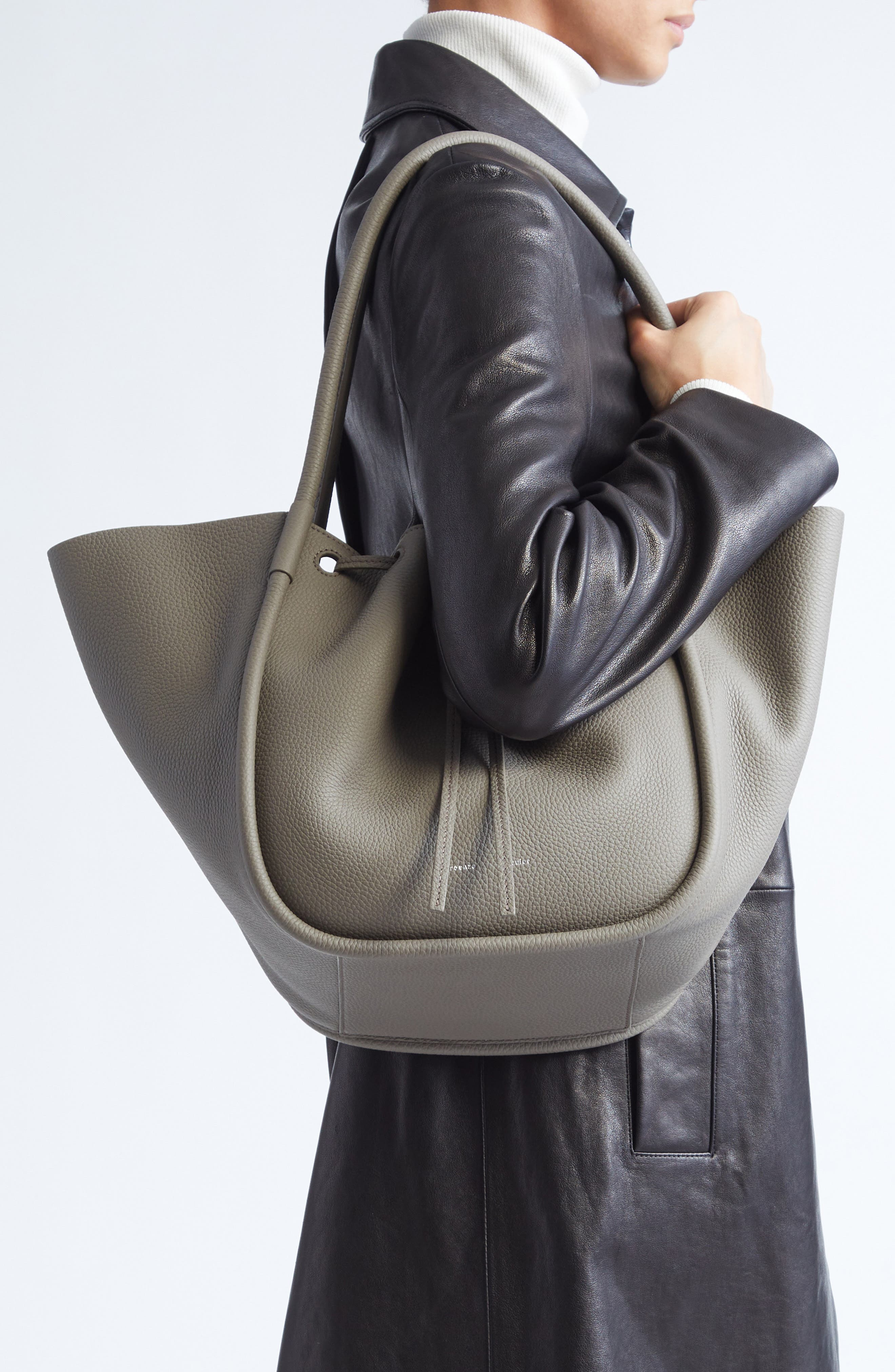 Proenza Schouler Large Ruched Pebbled Leather Tote in Slate at Nordstrom - 2