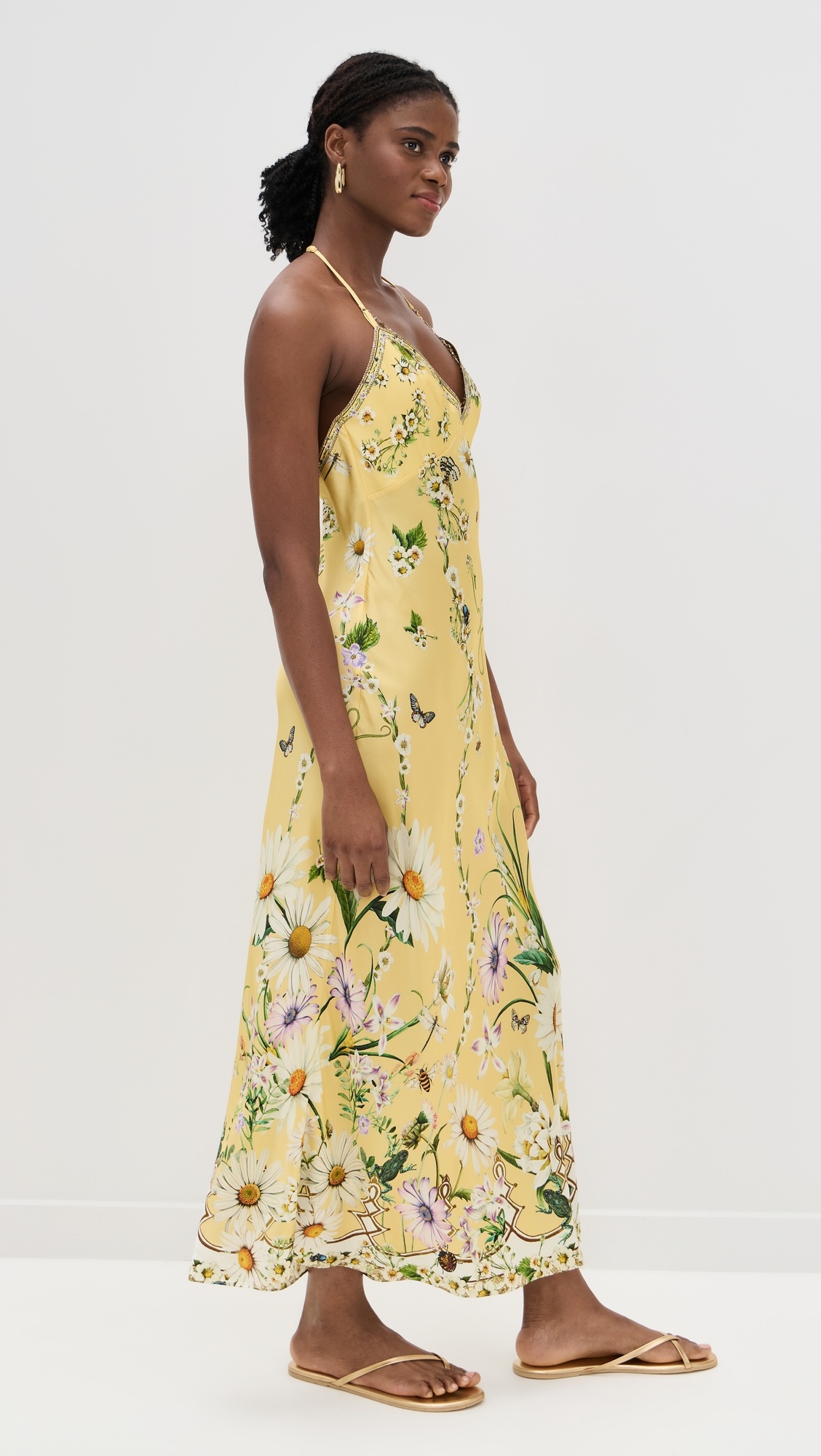 Chain Detail Silk Slip Dress - 3