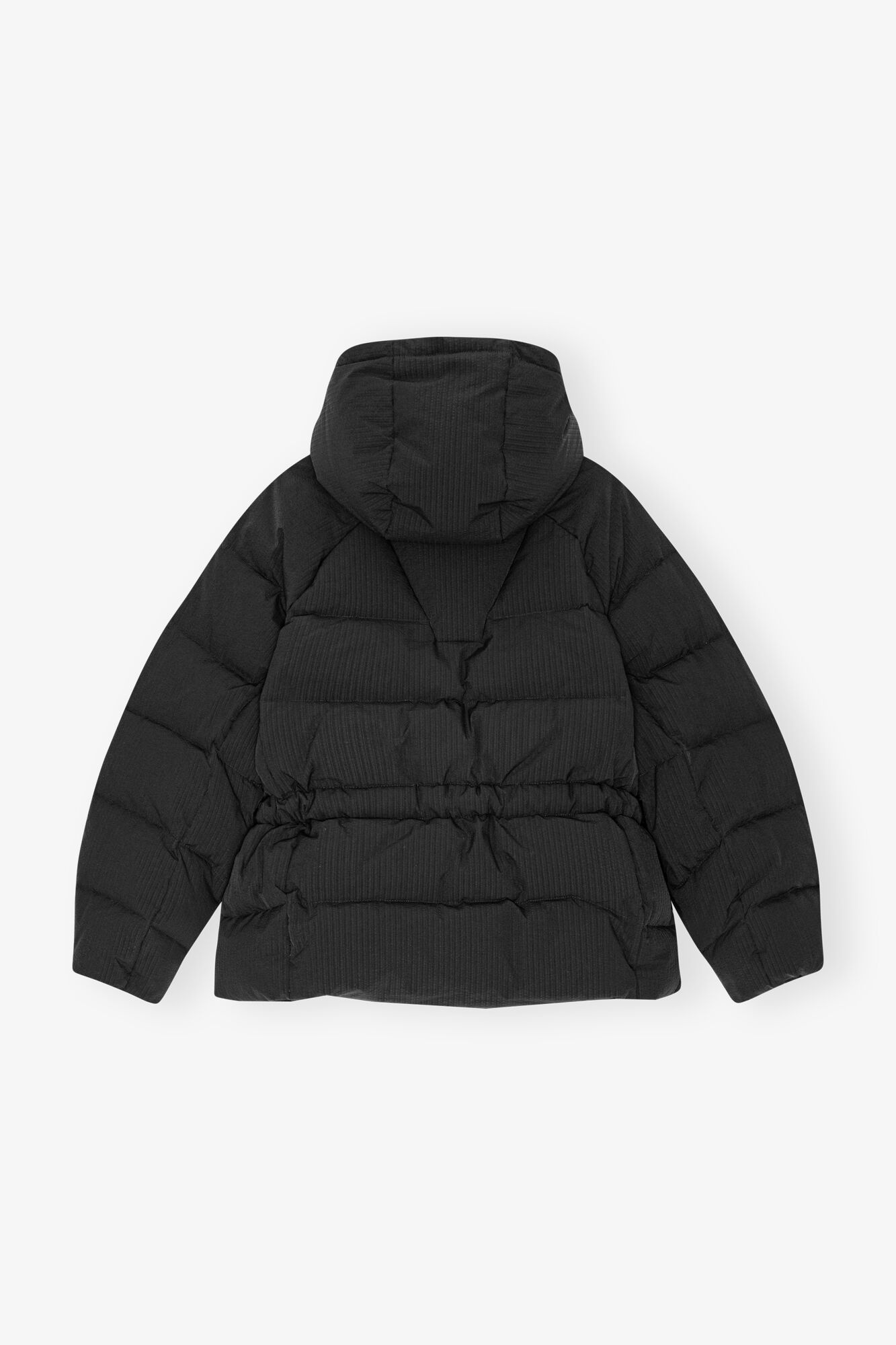【GANNI】TECH SEERSUCKER OVERSIZE PUFFER JACKET Ganni Tech Seersucker Oversized Puffer Jacket in Black