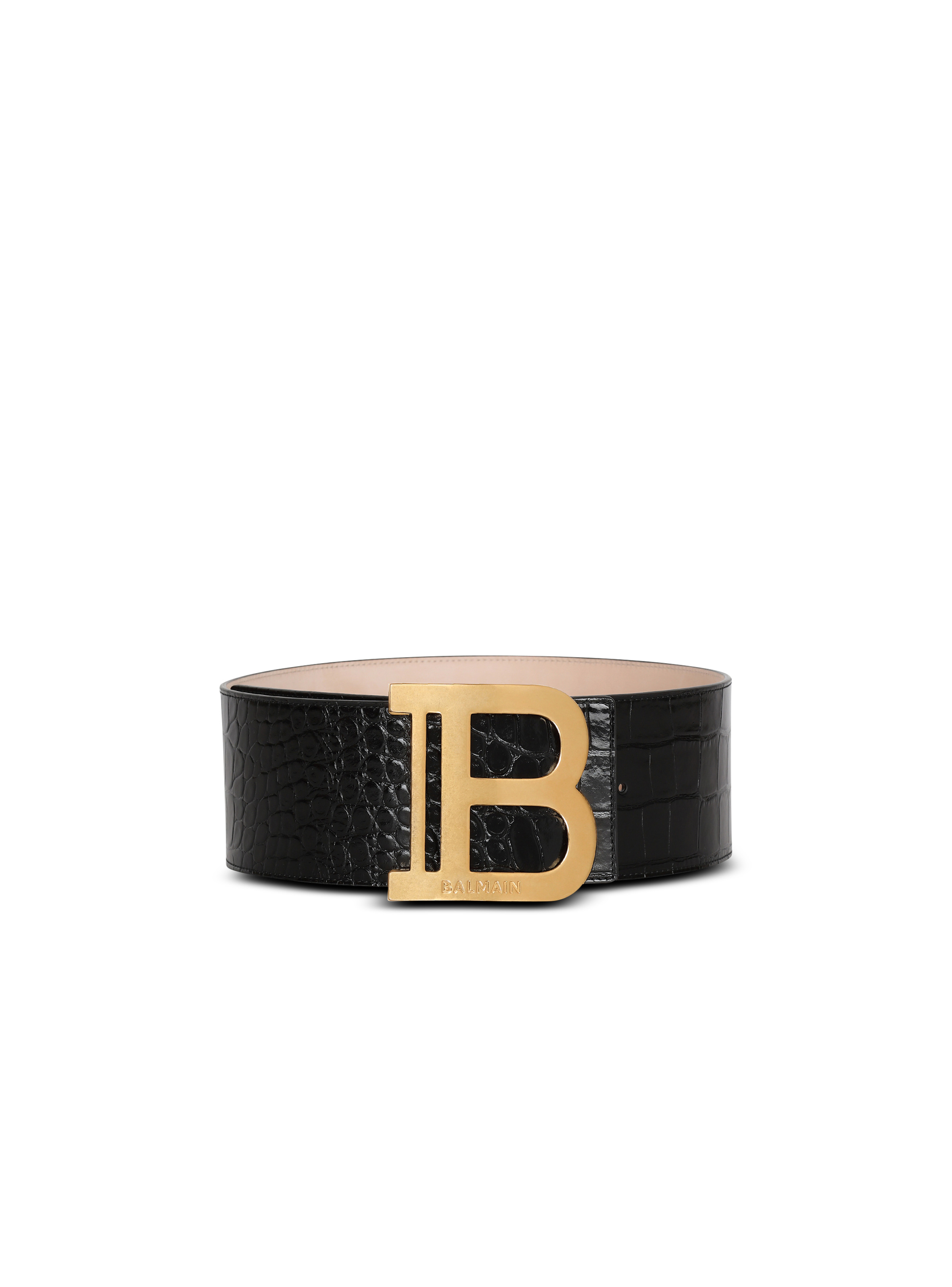 Balmain Embossed Crocodile Effect Belt - Farfetch