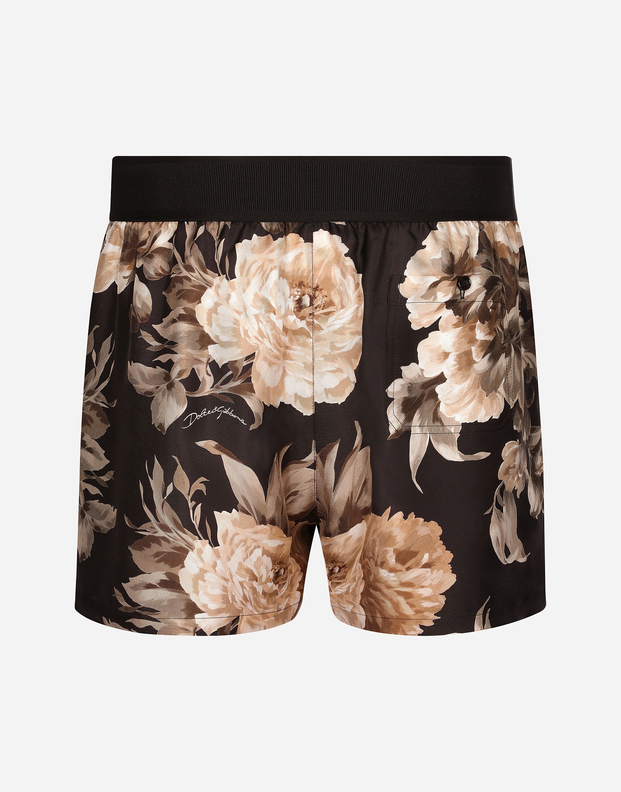 Floral-print silk shorts - 3