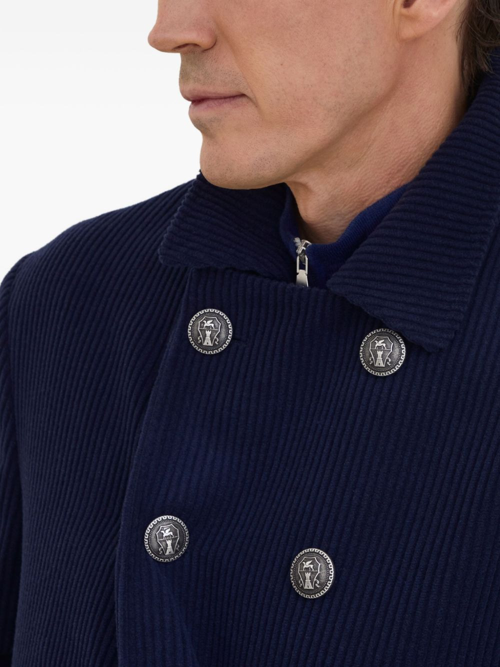 corduroy double-breasted jacket - 5