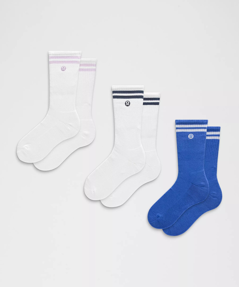 Unisex Daily Essential Crew Socks 3 Pack *Stripe 1