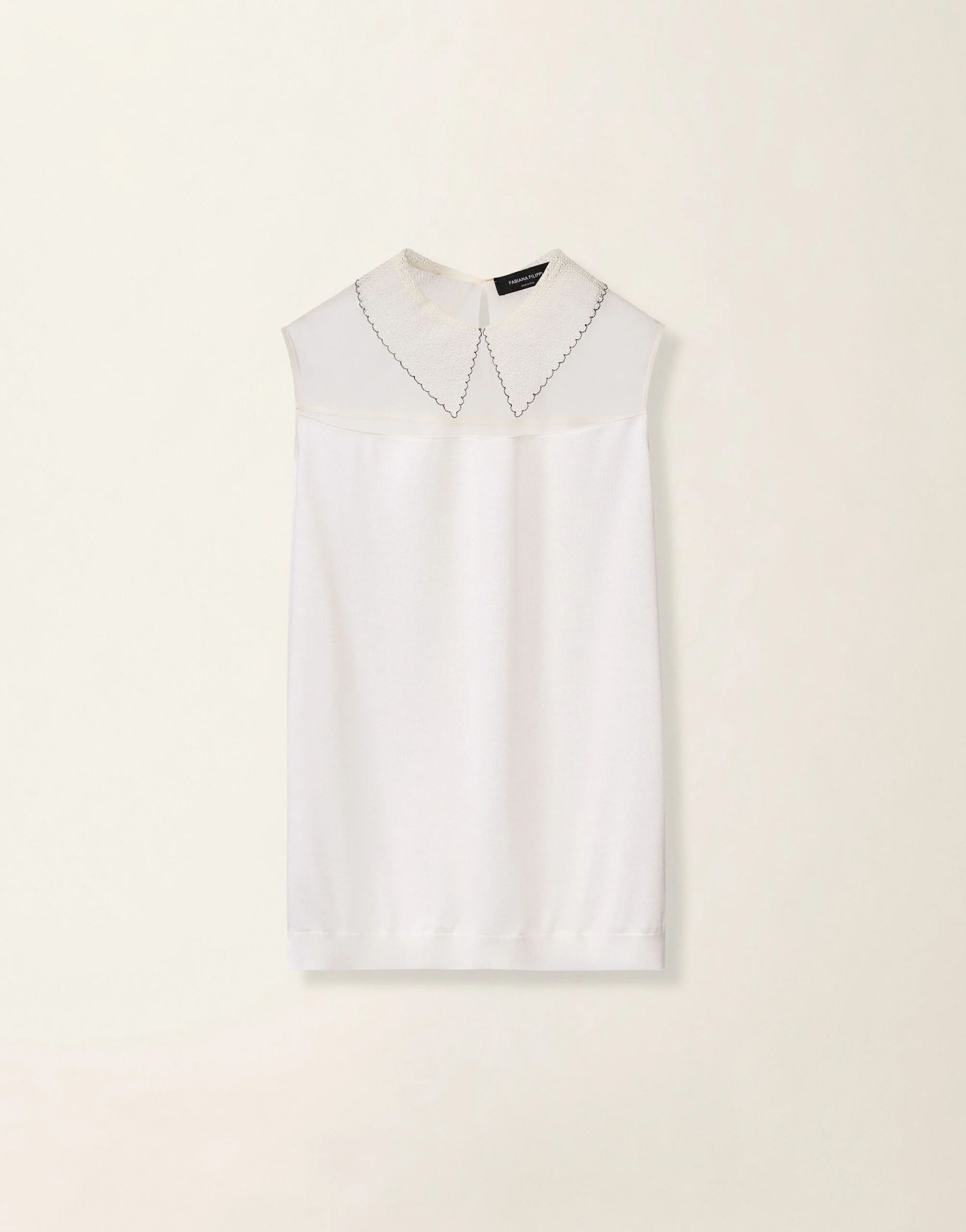 Sleeveless cashmere and silk sweater - 1