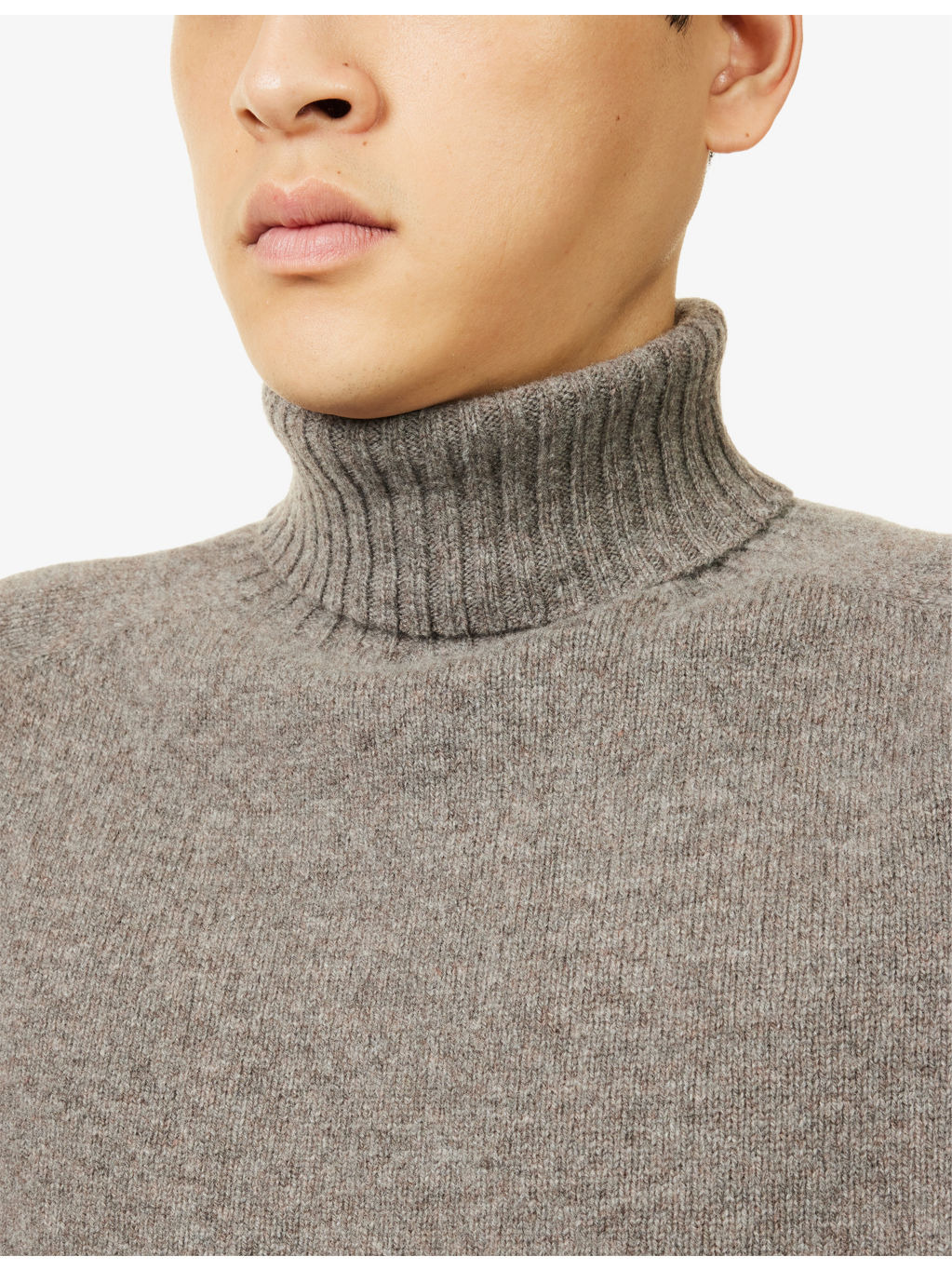 Roll Neck Wool Knitted Jumper - 5