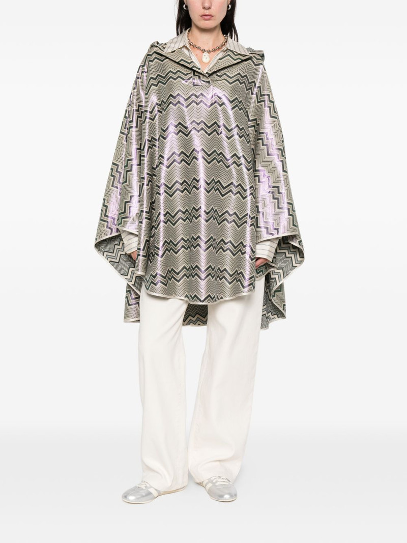 Missoni hood chevron-pattern cape outlook