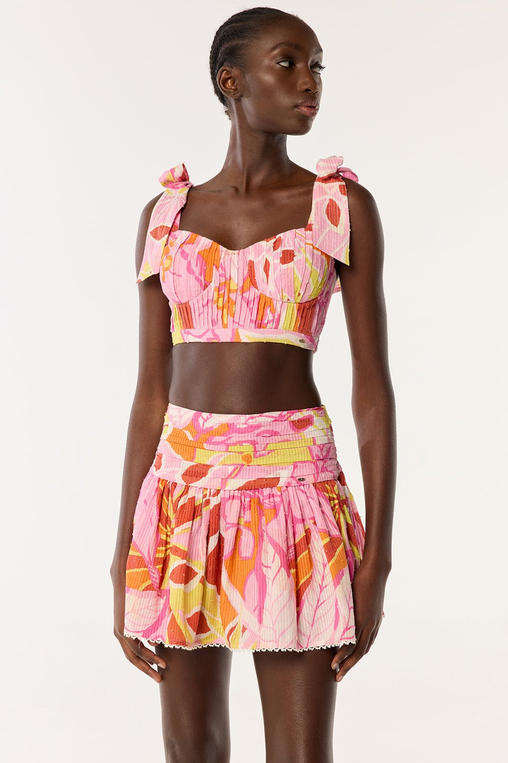 Mini Skirt Colleen - Pink Macro Lilium - 4