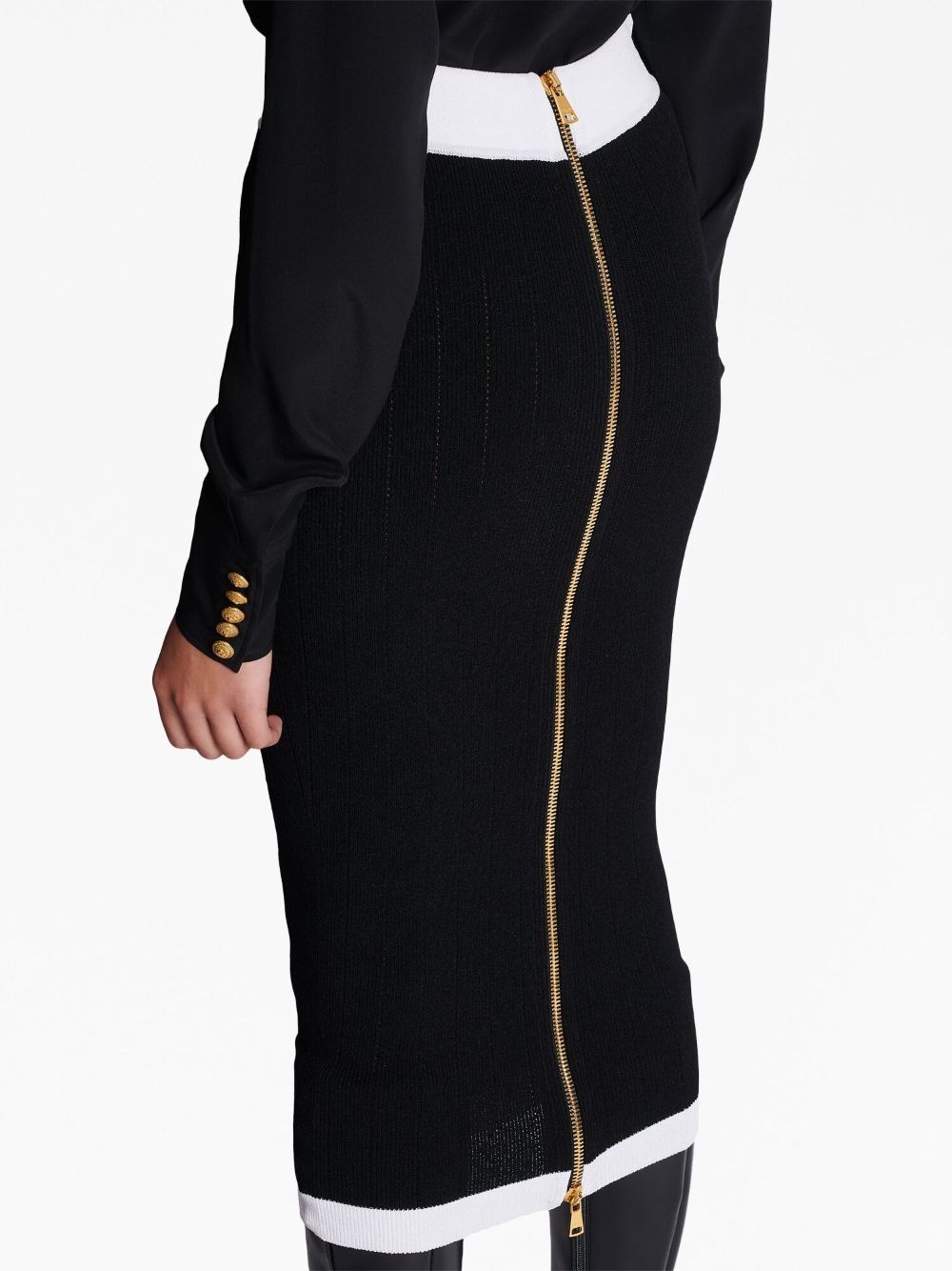 buttoned knit midi skirt - 6