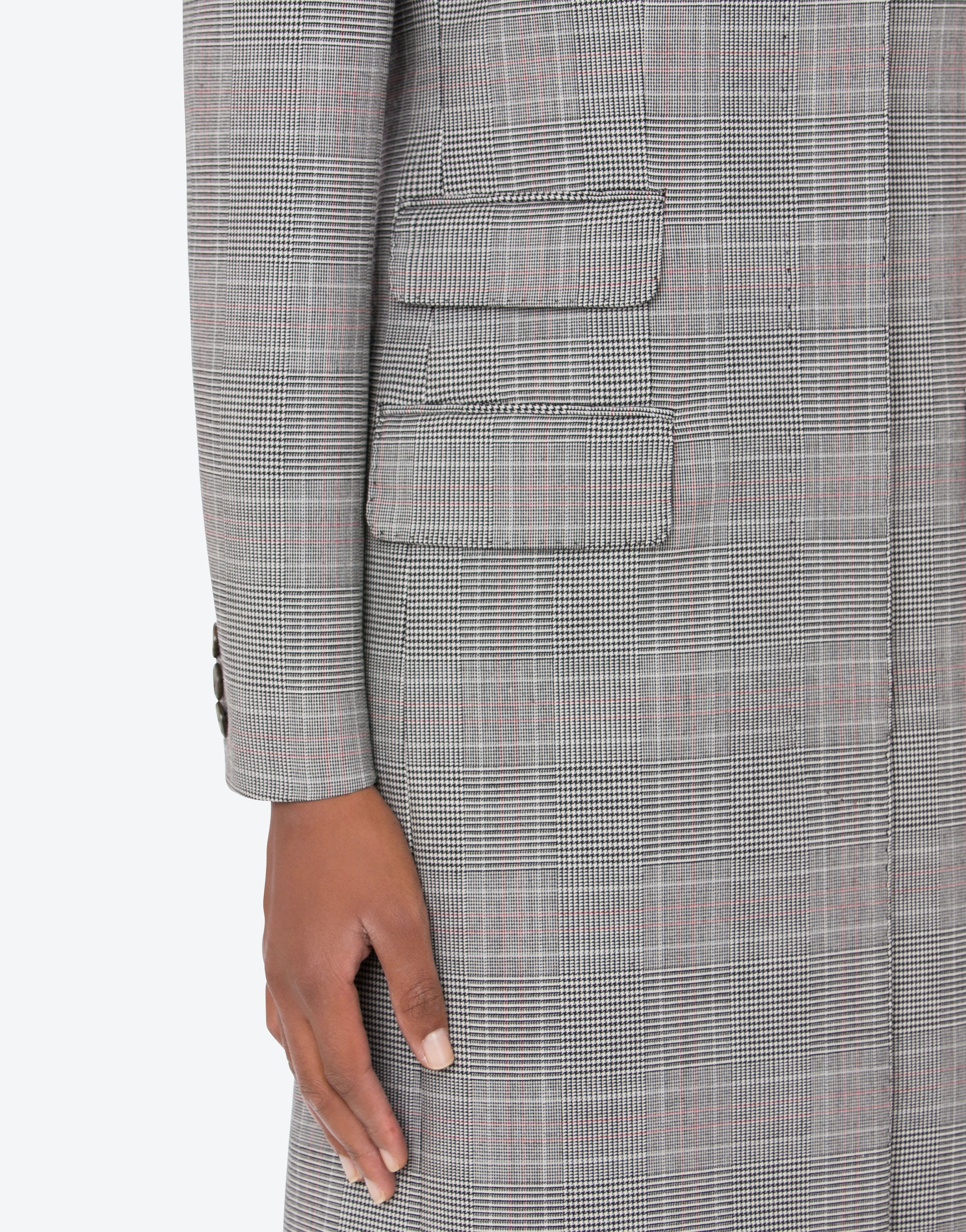 GLEN PLAID WOOL BLEND COAT - 4