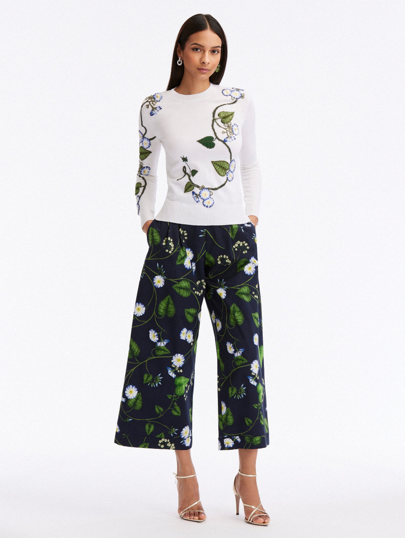 Oscar de la Renta MORNING GLORY THREADWORK PULLOVER outlook