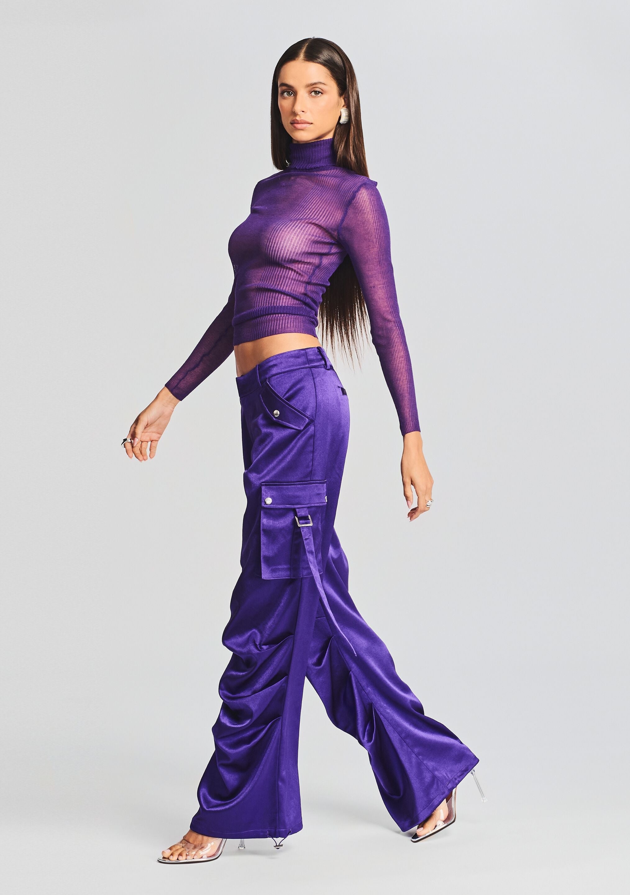 LAI SATIN CARGO PANT - 3