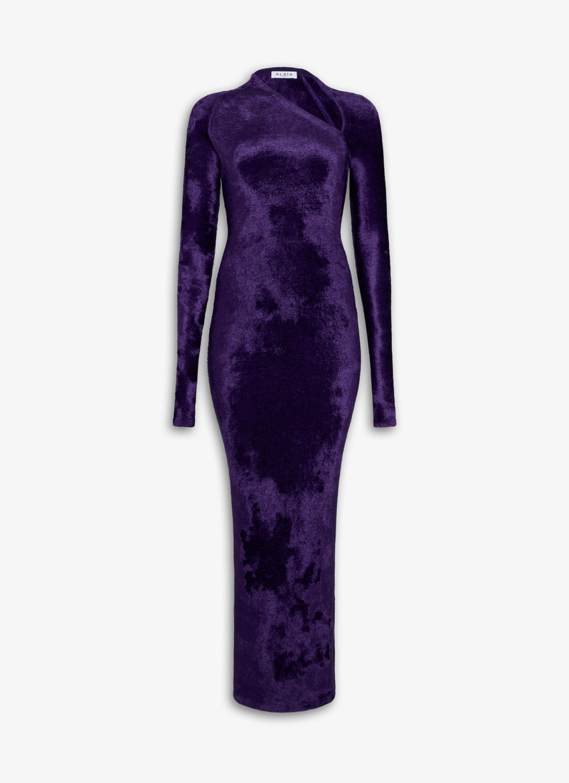 MAXI BODYCON DRESS IN SHINY VELVET 니트 - 1
