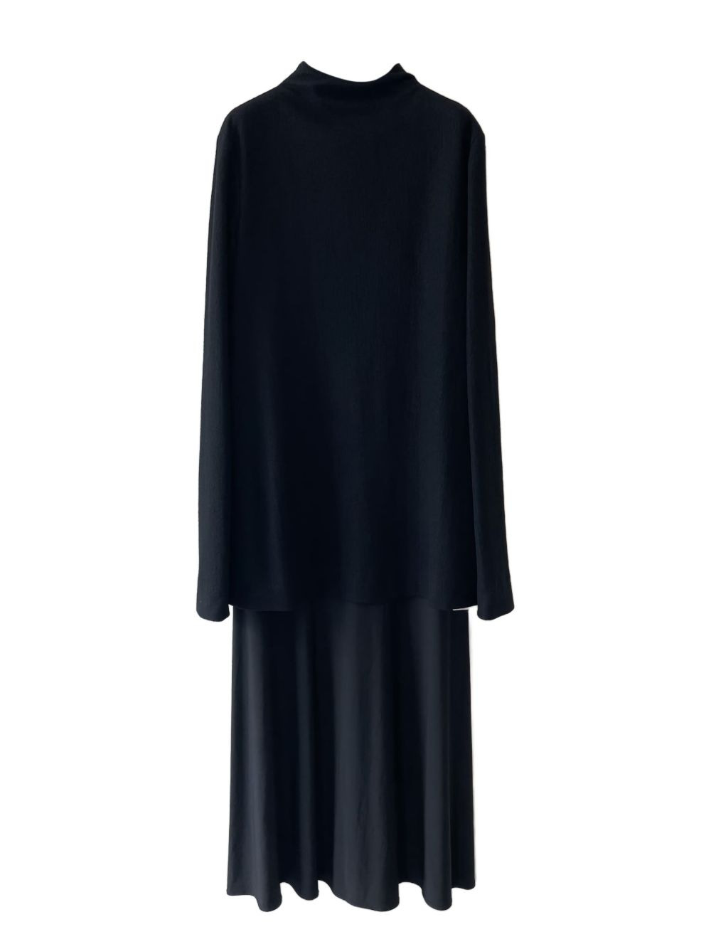 high-neck flared midi dress - 1