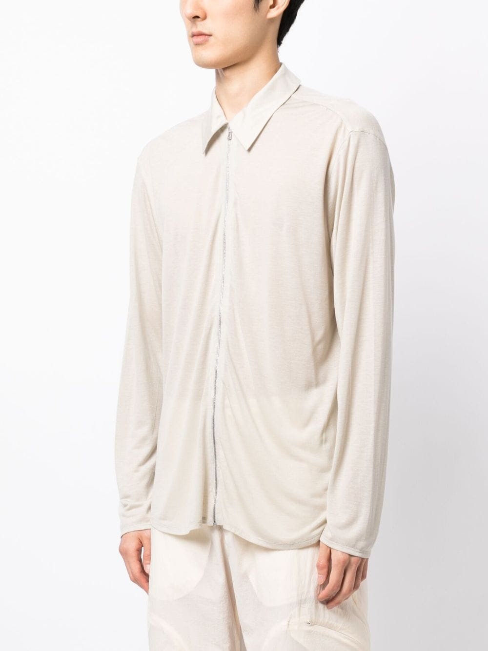 zip-up lyocell shirt - 4