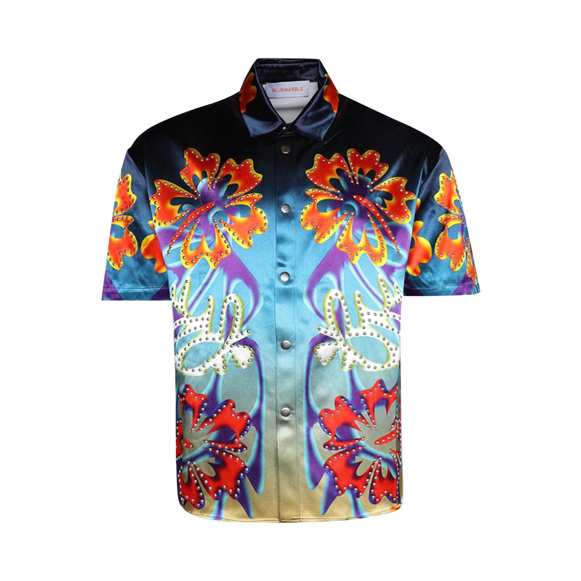 BLUEMARBLE Studded Hibiscus Short-Sleeve Shirt 'Primul' - 1