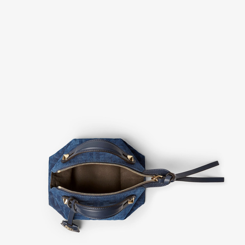 By The Way Soft Mini Blue FF denim flocked mini-bag 7