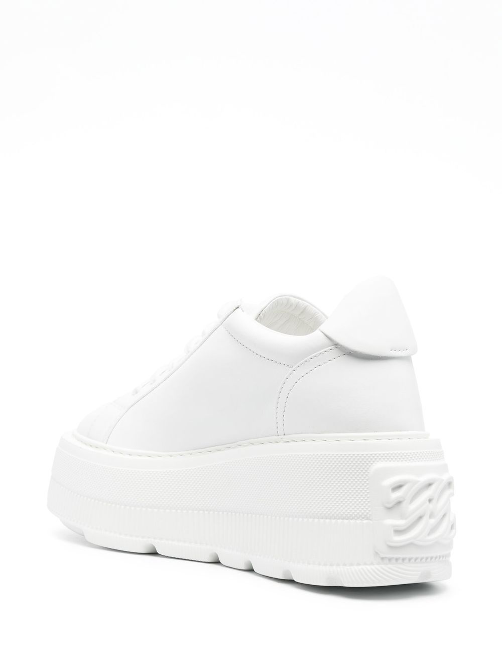 chunky sole leather sneakers - 3