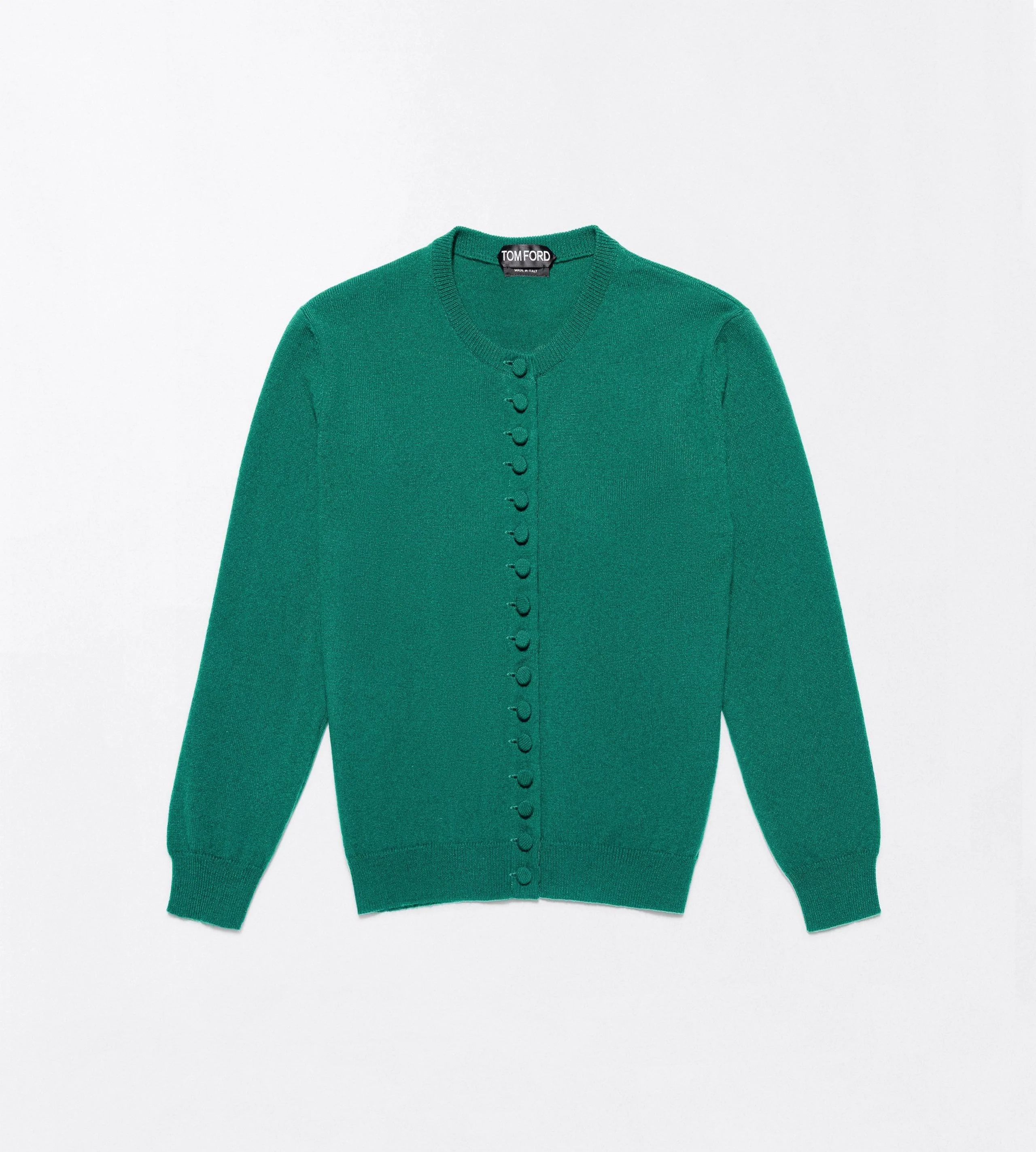 VINTAGE WASHED CASHMERE CREWNECK CARDIGAN - 1