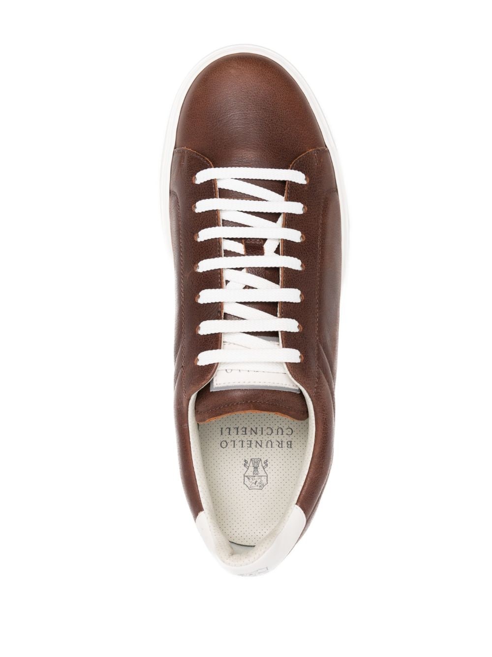 lace-up leather sneakers - 4