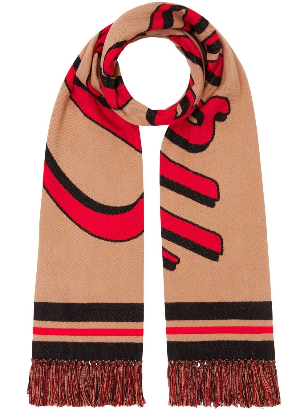 logo-embroidered scarf - 1