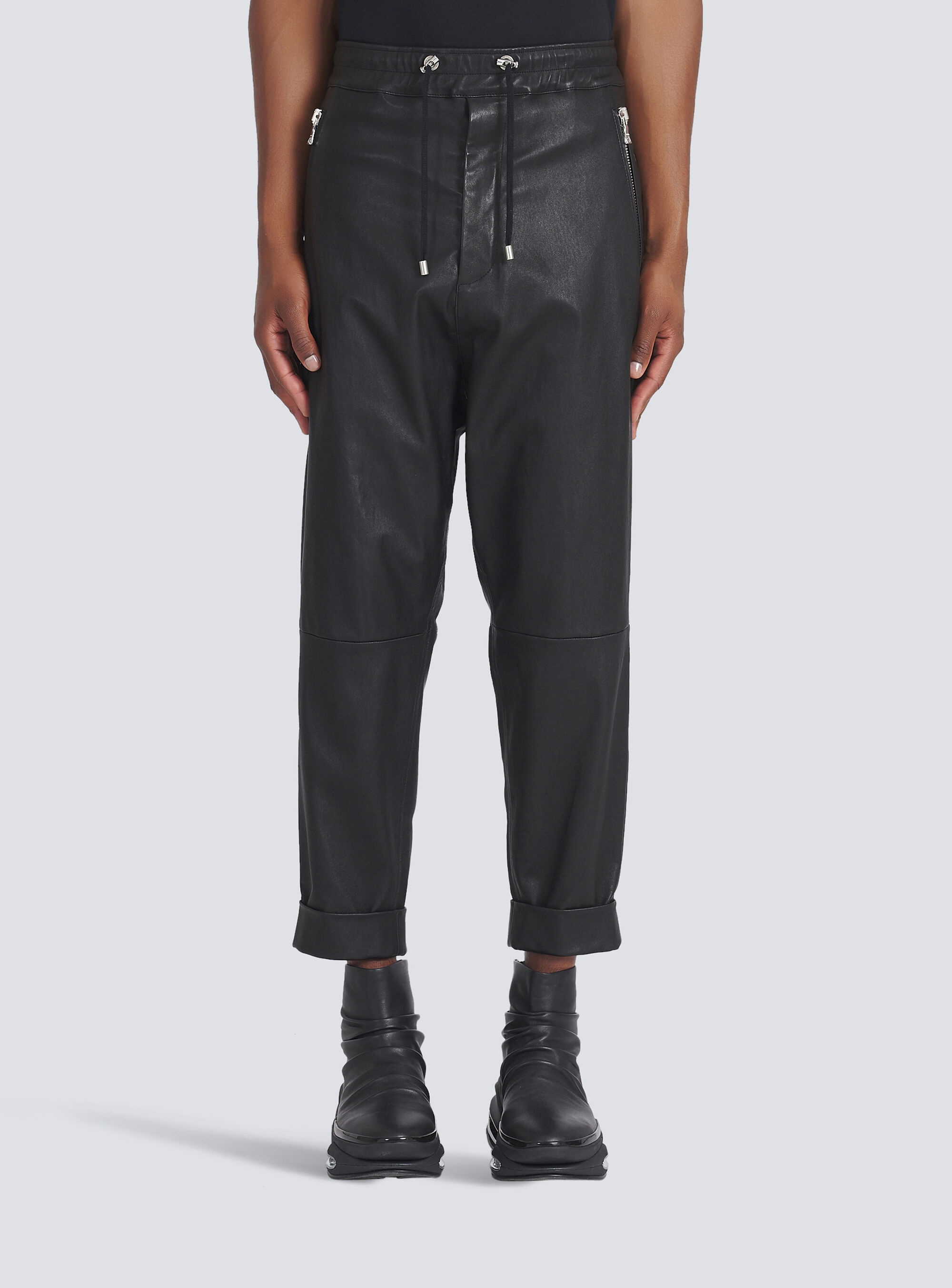 Harem cut leather pants - 6