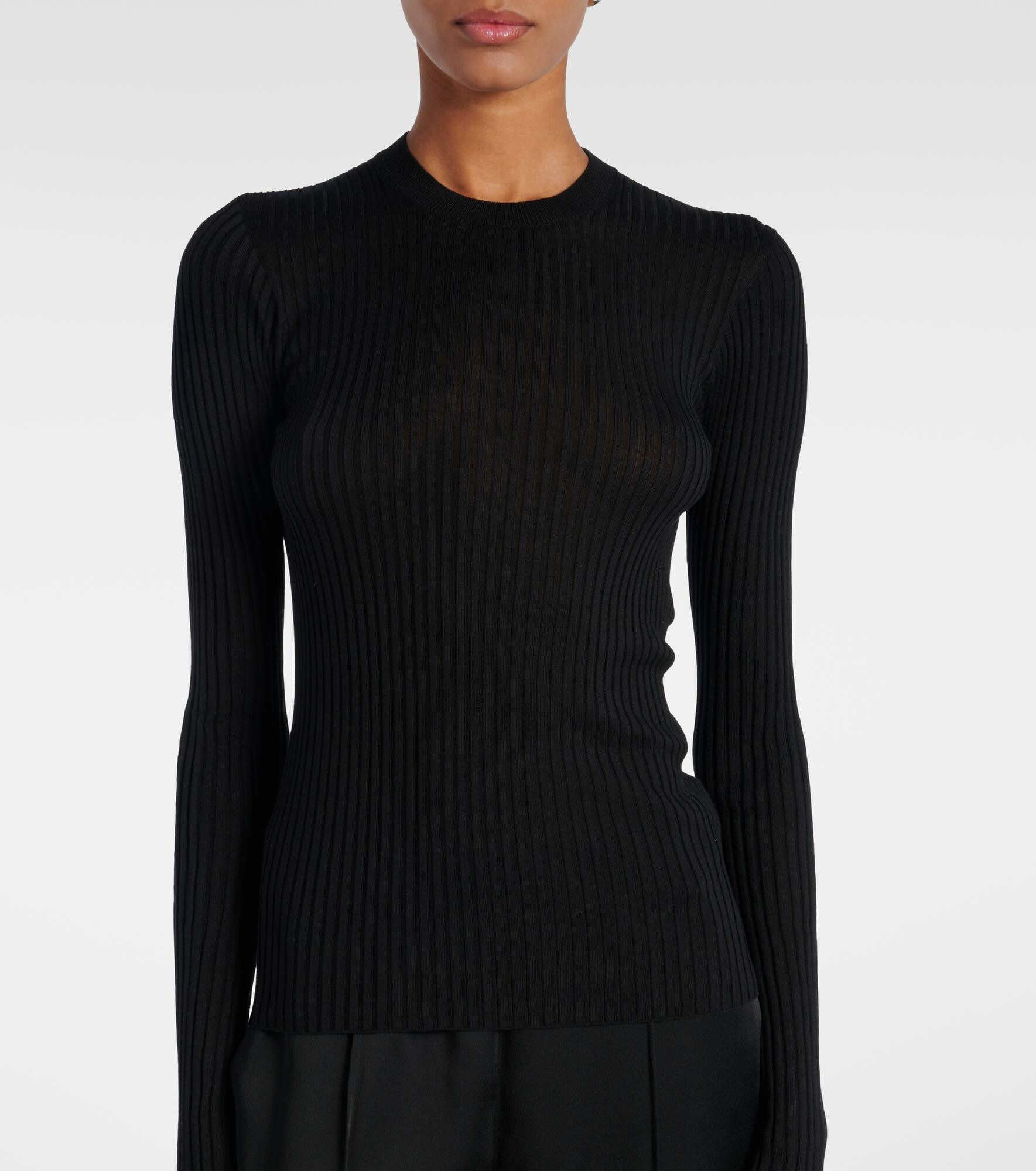 Ribbed-knit silk sweater - 6