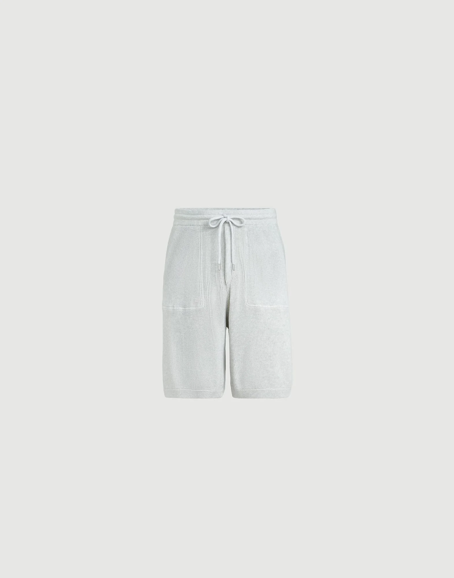 Cotton English rib knit Bermuda shorts - 1