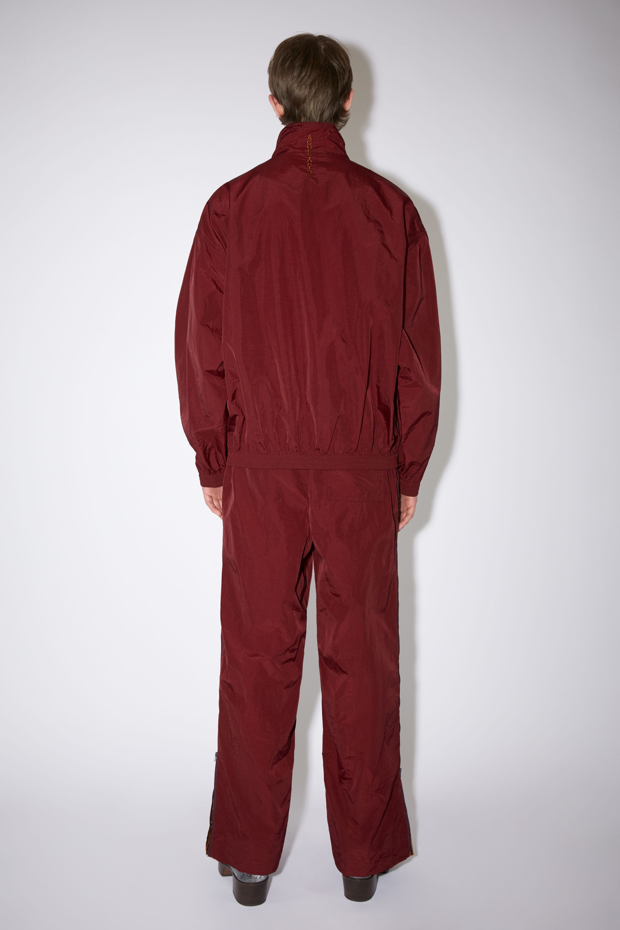Nylon zippered jacket - Burgundy - 3