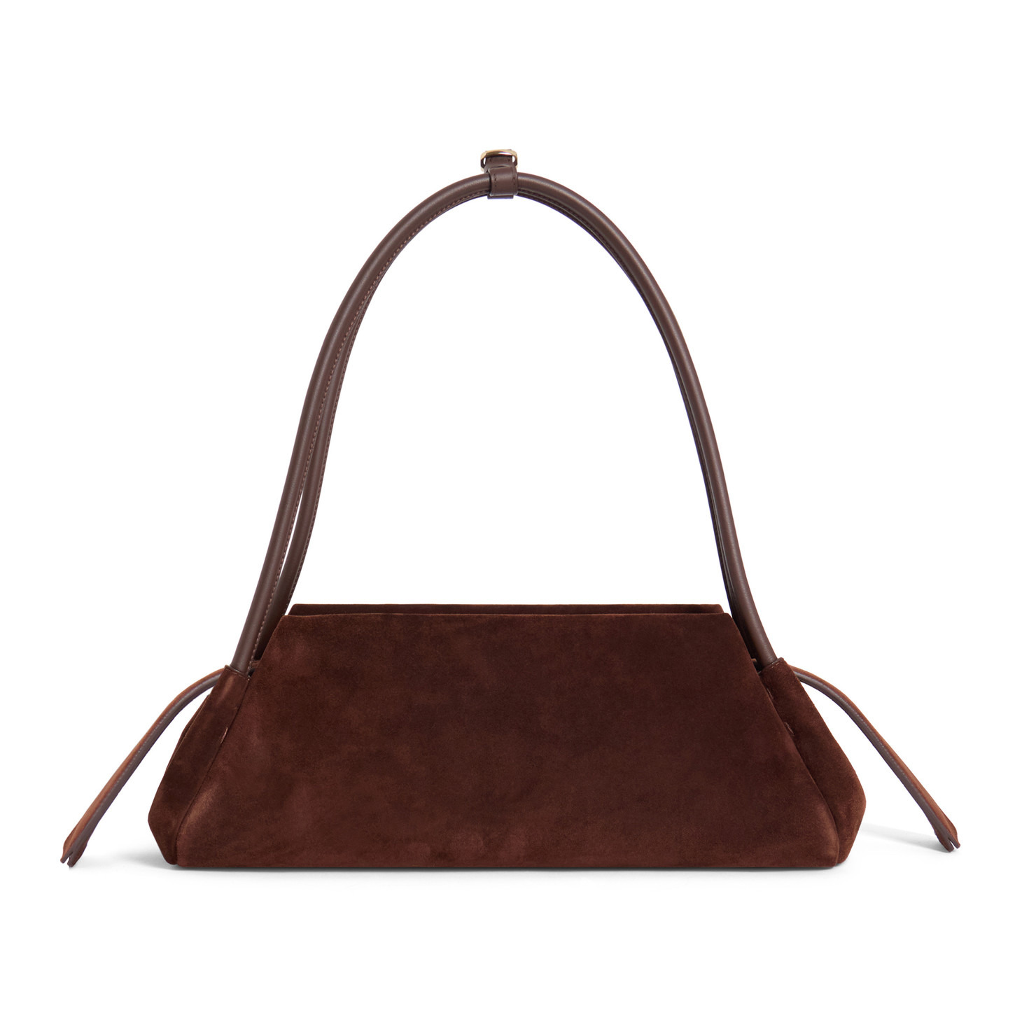Dark brown suede shoulder bag - 5