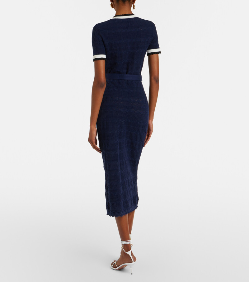Bow-detail pointelle cotton-blend midi dress 5