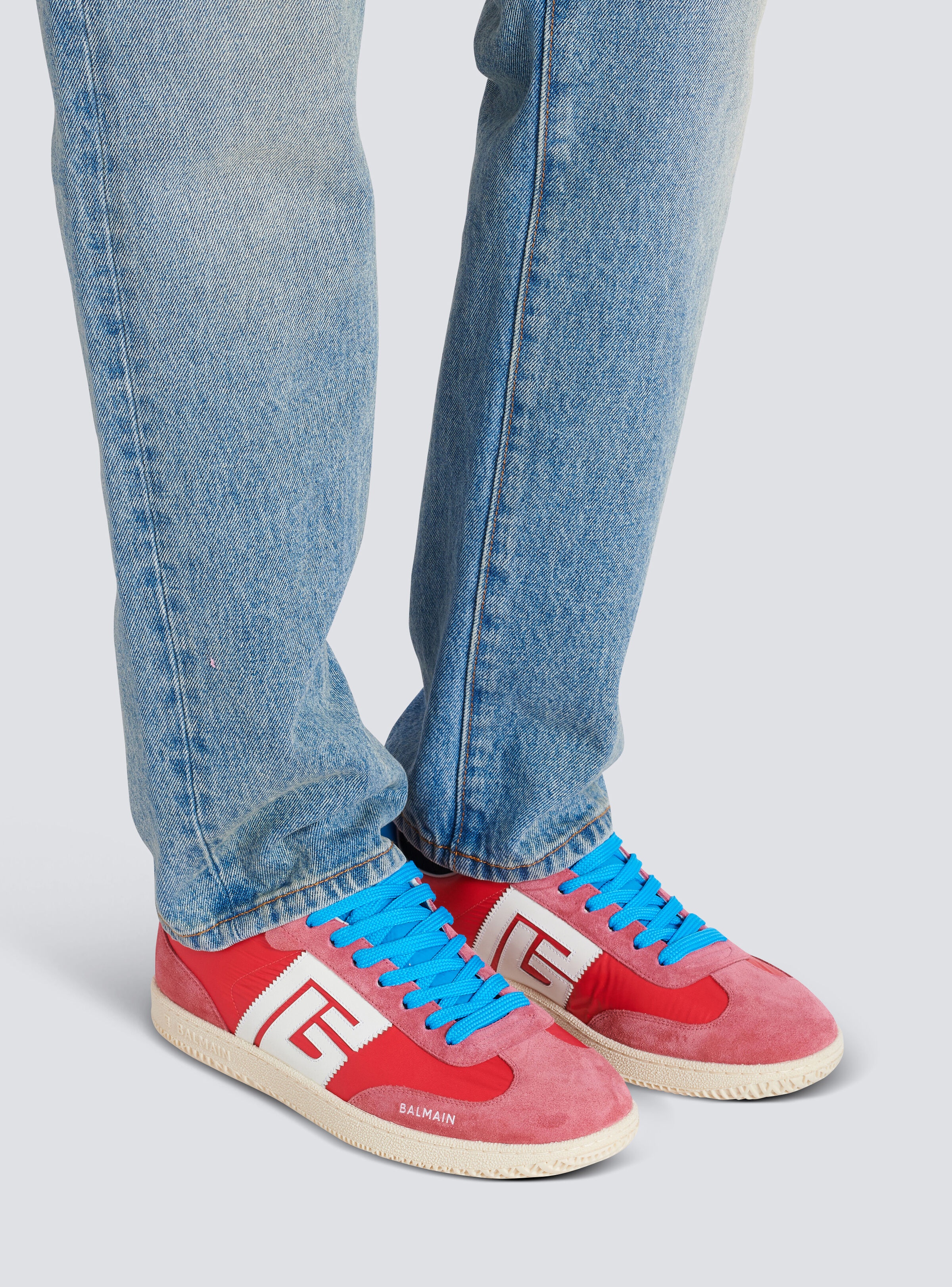 Balmain Swan suede and nylon trainers - 9