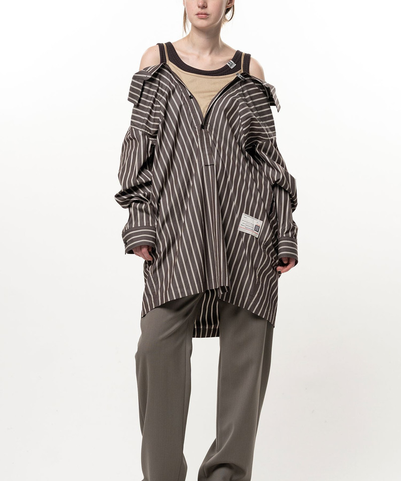 Triple Layered Stripe Shirt Dress 4