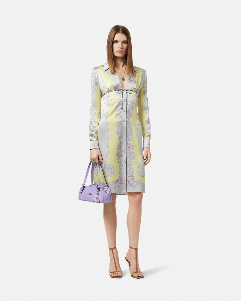 VERSACE Cameo Silk Midi Shirt Dress outlook