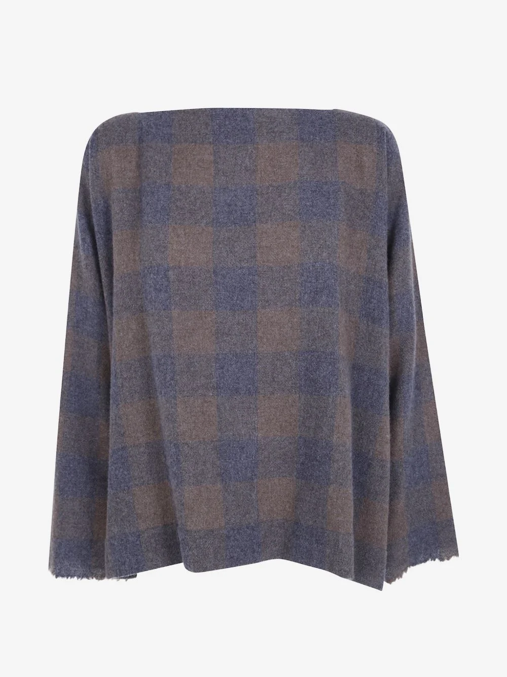 check-pattern cashmere sweater - 1