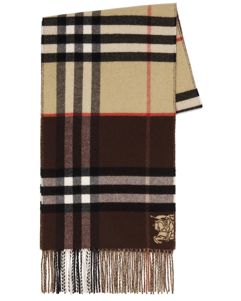 Double Giant Check Scarf - 1