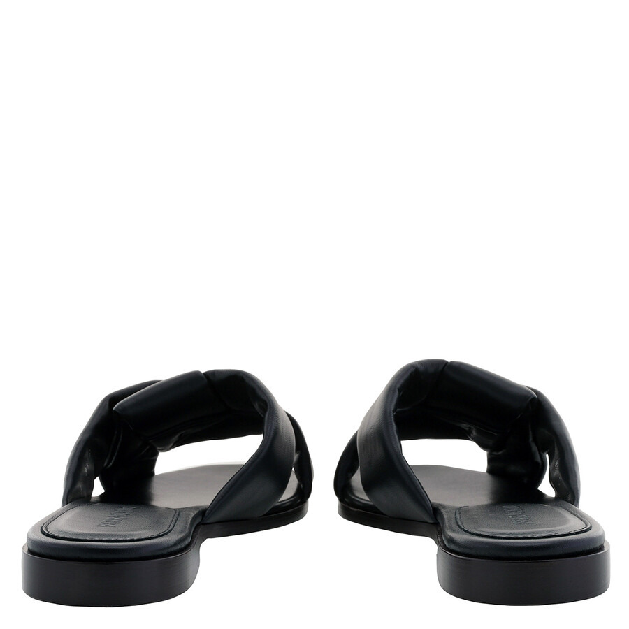 Ferragamo Black Alrai Crossover-Strap Nappa Slides - 4