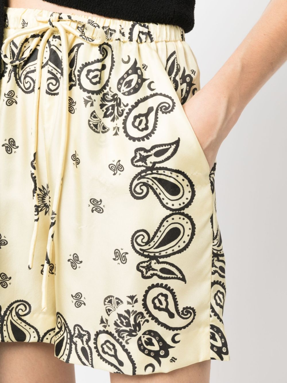 paisley-print silk shorts - 5